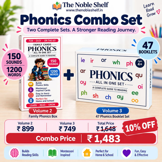 Combo 47 Phonics Booklet Set + 150 Sounds & 1200 Words Family Cards Combo